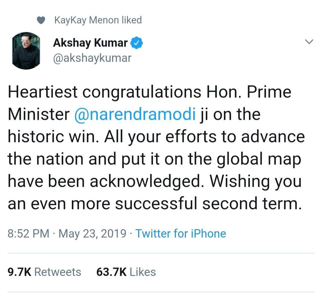 Bollywood Congratulates PM Modi On His Victory!