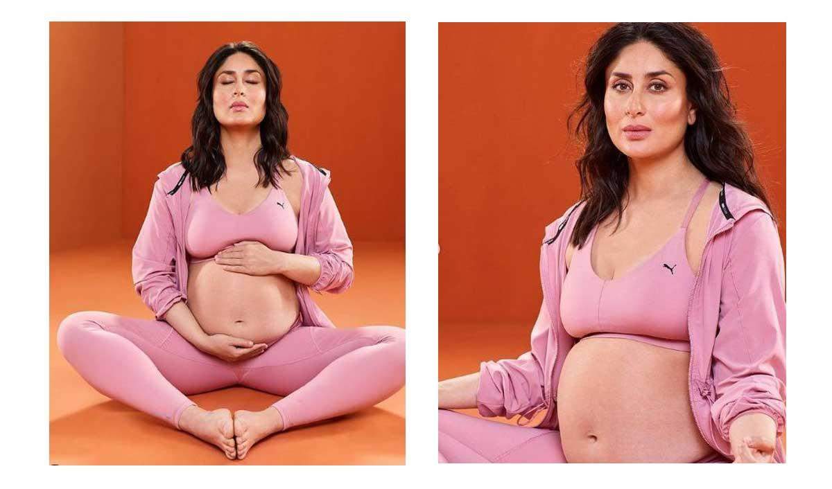Kareena Kapoor Flaunts Baby Bump as She Does Yoga in Sports Bra and Tights