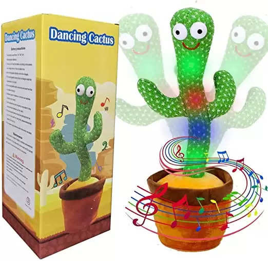 VEBETO Dancing Cactus Talking Toy [1 Year Brand Warranty] Plush Toys for Kids Wriggle Singing Recording Repeat What You Say Funny Education Toys for Babies Children Playing Home Decoration