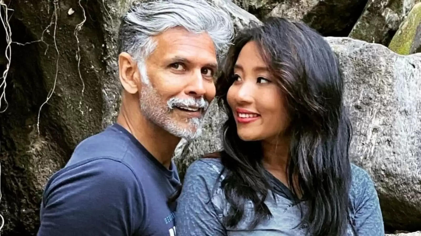 Milind Soman with his wife