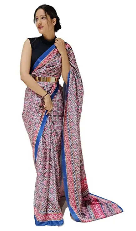 Sidhidata Women's Synthetic Ready to Wear Saree With Blouse Piece