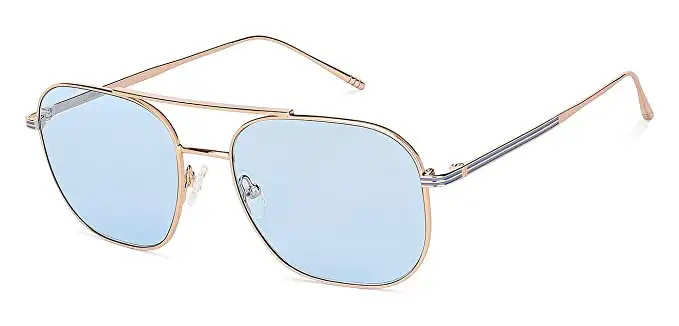 John Jacobs | Gold - Blue Full Rim | Square Stylish & Premium Sunglasses