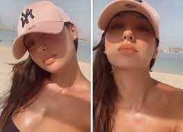 Nora Fatehi Soaks in the Sun in Black Bikini in Dubai