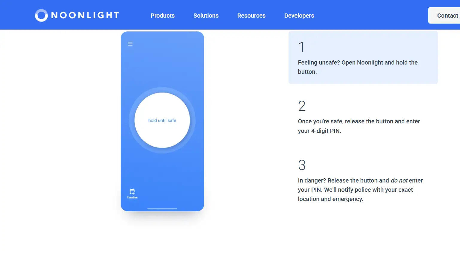 Noonlight at which time.