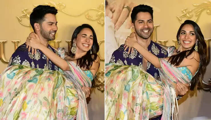 Kiara Advani Blushes As Varun Dhawan Picks Her In His Arms!