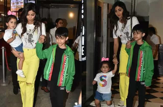 'Super Mom' Shilpa Shetty Takes her Kids Viaan and Samisha on a Dinner Date