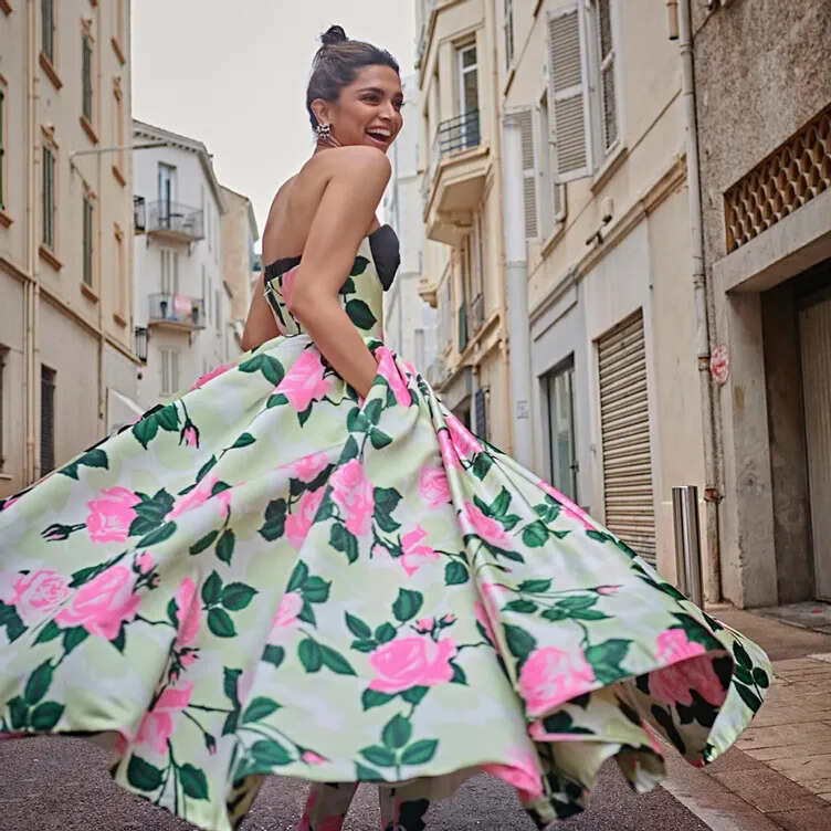 Cannes 2022: Deepika Padukone Swirls In a Floral Dress Looking No Less Than a Princess!
