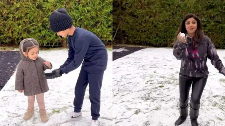 Shilpa Shetty’s Daughter Samisha's First Reaction on Touching Snow as Actress Enjoys Fun Time with Family