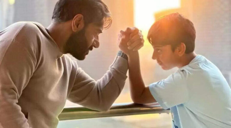 Ajay Devgn Arm Wrestles with son Yug, Says ‘Akeli ek ladai jise har baap haarana chaahata hai’