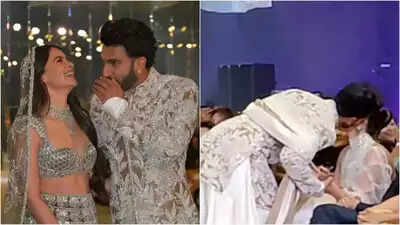 Ranveer Singh Kisses Deepika Padukone While Ramping For Manish Malhotra Bridal Couture Show!!