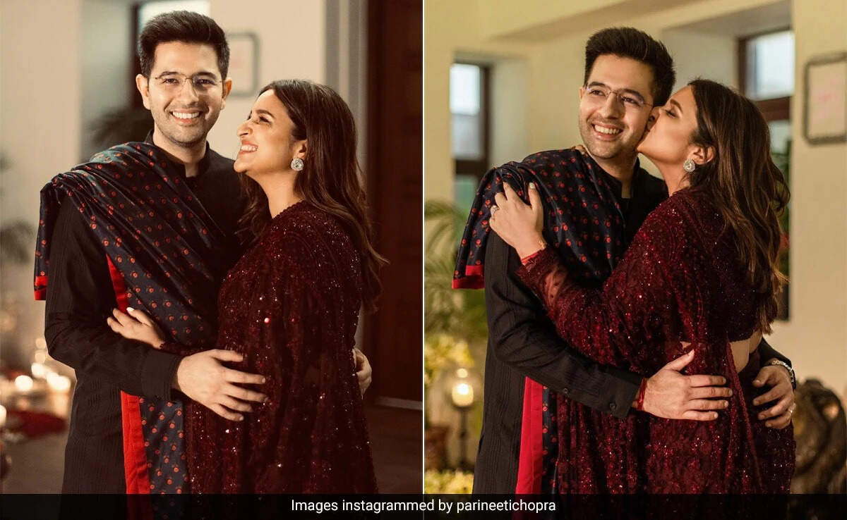 The Newly Married Couple Parineeti Chopra And Raghav Chadha Celebrate Their First Diwali Together As Husband Wife!!