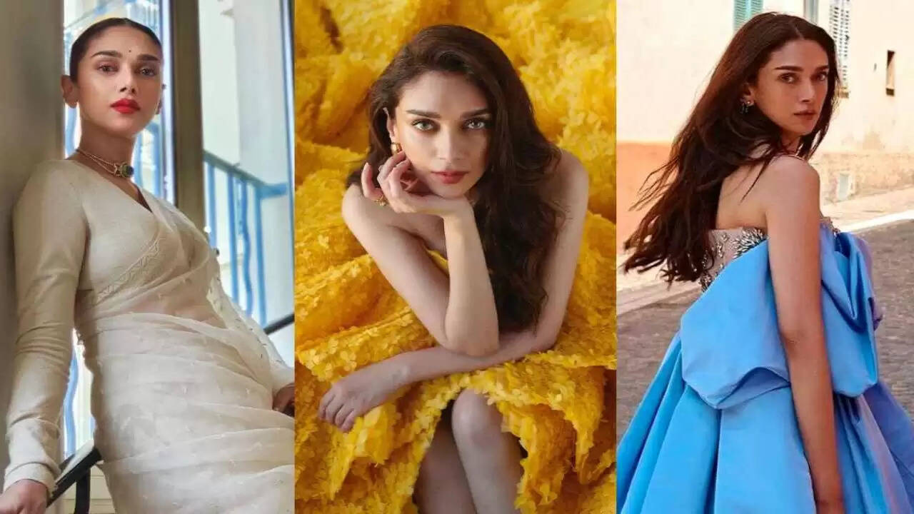 Take A Look At Aditi Rao's Golden Ethnic Outfit From Cannes 2024!!
