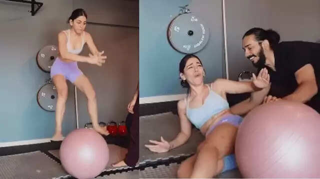 Alaya F Shared A Video Of Her Doing Balancing Workout On A Stability Ball On Instagram!!!