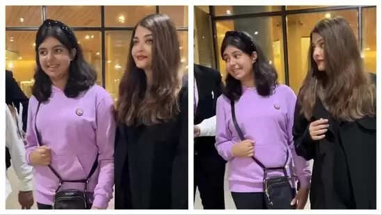 Take A Look At The Comfortable Attires Of Aishwarya Rai And Aaradhya Bachchan For The Airport Outing!!!
