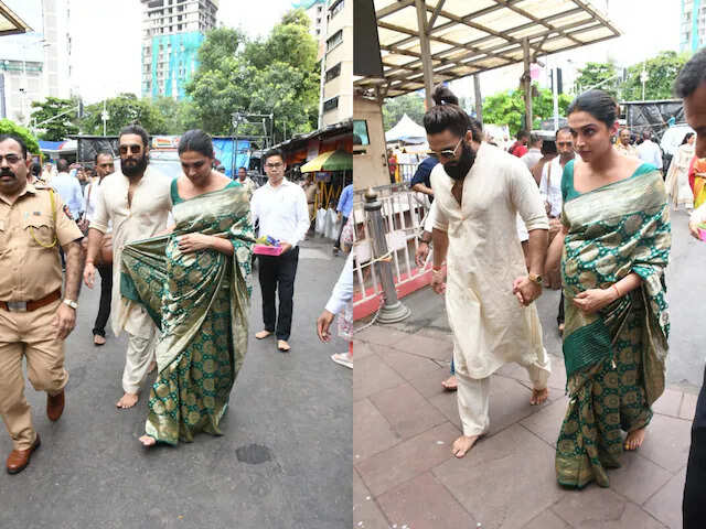 Deepika Padukone And Ranveer Singh Seek Blessings At Siddhivinayak Temple!!!