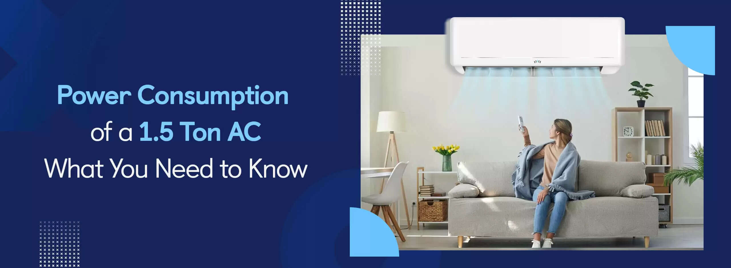 How much electricity does a 1.5 ton AC consume in 8 hours?