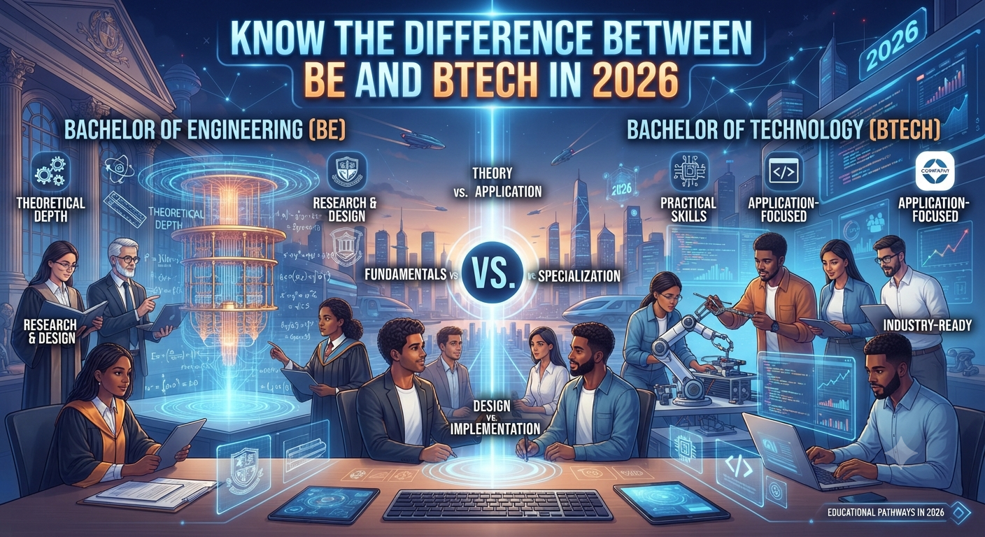 Know the Difference Between BE and BTech in 2026